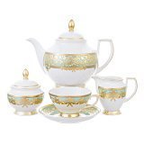 Чайный сервиз на 6 персон Natalia seladon gold