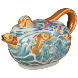 Чайник Meissen с рельефными рыбами 12см, лим.вып. 47/100